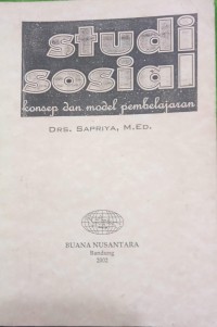 Image of Studi Sosial : Konsep Dan Model Pembelajaran