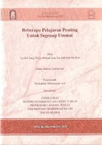 Image of Beberapa Pelajaran Penting Untuk Segenap Ummat